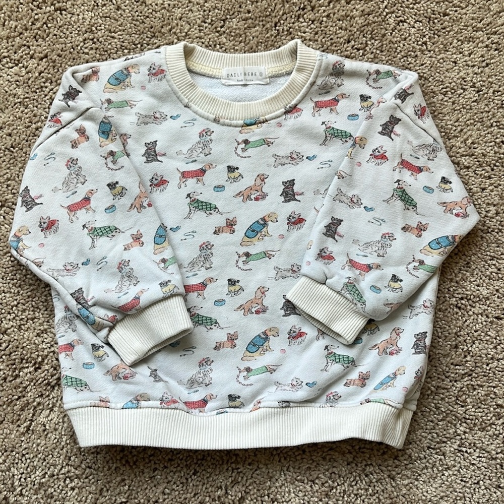 Daily Bebe size 3T dog lovers pullover sweatshirt- both for girl or boy